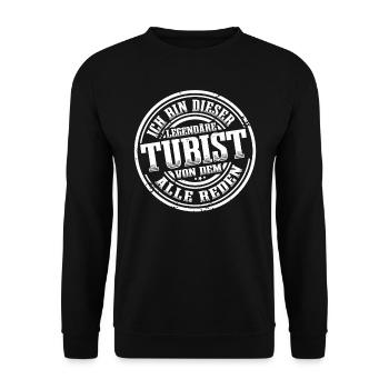 Tuba Legende Tubaspieler Tubist Tubisten - Unisex Pullover - Schwarz - Vorne - Alina (178cm) & Michal (187cm)