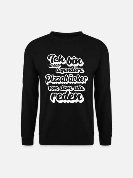 Pizzabäcker Legende Pizzeria Lustig Pizza - Unisex Pullover - Schwarz