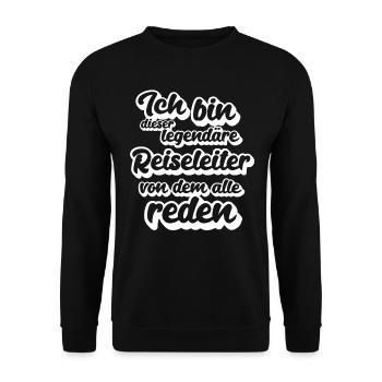 Reiseleiter Legende Reiseführer legendär Touristen - Unisex Pullover - Schwarz - Vorne - Alina (178cm) & Michal (187cm)
