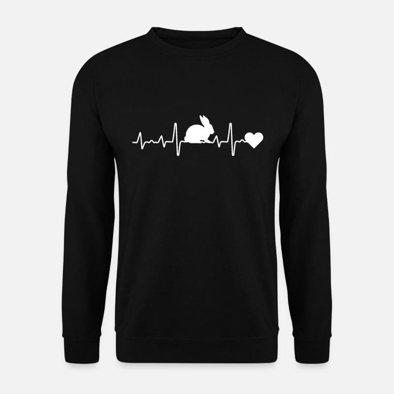 Hasen Herzschlag Kaninchen Ostern Hase - Unisex Pullover - Schwarz