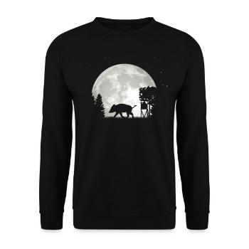 Chasse à la lune de sanglier - Sweat-shirt Unisexe - noir - Devant - Alina (178cm) & Michal (187cm)