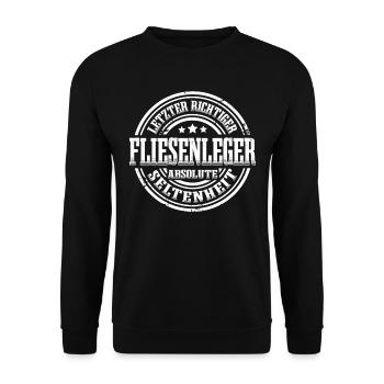 Letzter Fliesenleger Absolute Seltenheit - Unisex Pullover - Schwarz - Vorne - Alina (178cm) & Michal (187cm)