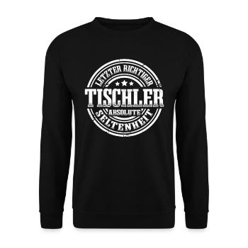 Letzter Tischler Absolute Seltenheit - Unisex Pullover - Schwarz - Vorne - Alina (178cm) & Michal (187cm)