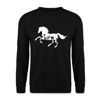 Pferde Mädchen Reiterin Pferde - Unisex Pullover - Schwarz - Vorne - Alina (178cm) & Michal (187cm)
