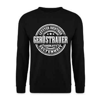 Gerüstbauer Absolute Seltenheit - Unisex Pullover - Schwarz - Vorne - Alina (178cm) & Michal (187cm)