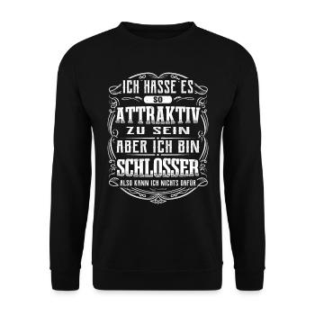 Schlosser Schlosserei Lustig Schlossermeister - Unisex Pullover - Schwarz - Vorne - Alina (178cm) & Michal (187cm)
