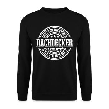 Dachdecker Absolute Seltenheit - Unisex Pullover - Schwarz - Vorne - Alina (178cm) & Michal (187cm)