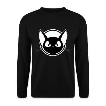 Maus schwarz-weiß Motiv, cooles Design, Sticker - Unisex Pullover - Schwarz - Vorne - Alina (178cm) & Michal (187cm)