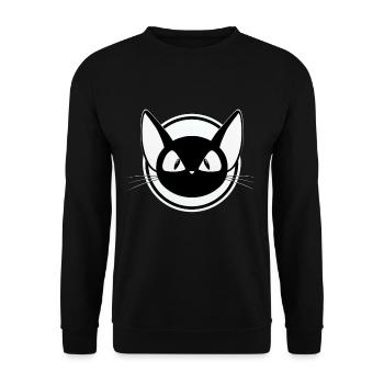 Maus schwarz-weiß Motiv, cooles Design, Sticker - Unisex Pullover - Schwarz - Vorne - Alina (178cm) & Michal (187cm)