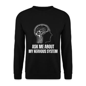 Ask Me About My Nervous System - Sweat-shirt Unisexe - noir - Devant - Alina (178cm) & Michal (187cm)