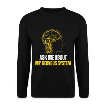 Ask Me About My Nervous System - Sweat-shirt Unisexe - noir - Devant - Alina (178cm) & Michal (187cm)