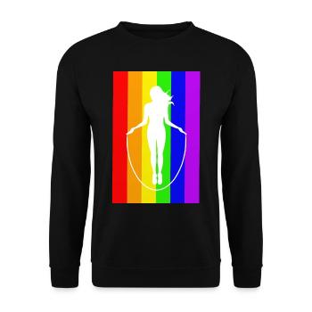 Jumping Rope Jumping Rope Jumping Sticker Shirt - Unisex Sweatshirt - black - Front - Alina (178cm) & Michal (187cm)