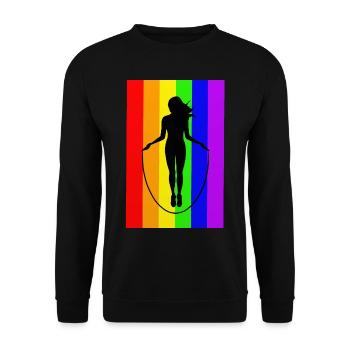 Jumping Rope Jumping Rope Jumping Sticker Shirt - Unisex Sweatshirt - black - Front - Alina (178cm) & Michal (187cm)