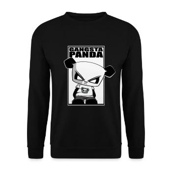 Gaming Panda Gangsta Panda lustig süß cool - Unisex Pullover - Schwarz - Vorne - Alina (178cm) & Michal (187cm)