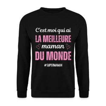c'est moi qui ai la meilleure maman - Sweat-shirt Unisexe - noir - Devant - Alina (178cm) & Michal (187cm)