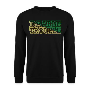 DAABLE TROUBLE Font - Unisex Pullover - Schwarz - Vorne - Alina (178cm) & Michal (187cm)