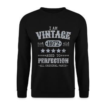 50. Geburtstag I'm Vintage not old 1972 - Unisex Pullover - Schwarz - Vorne - Alina (178cm) & Michal (187cm)