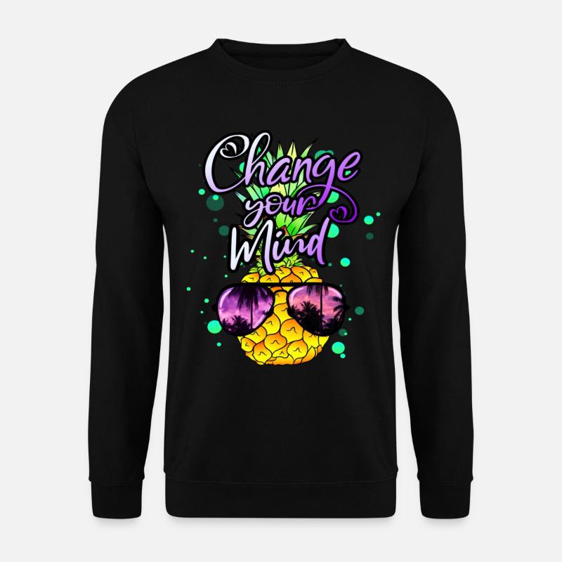 coole Ananas Change your Mind - Unisex Pullover - Schwarz