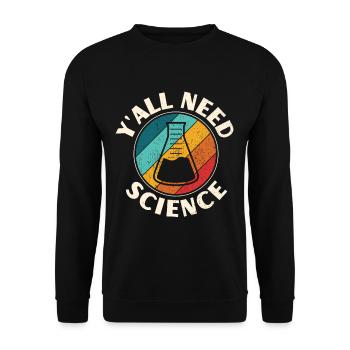 Wissenschaftler Geschenk Lehrer Schüler Lustig - Unisex Pullover - Schwarz - Vorne - Alina (178cm) & Michal (187cm)