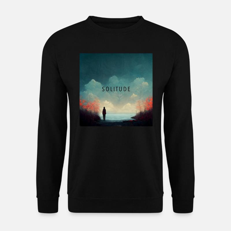 Einsamkeit - Einsamer Mann - Unisex Pullover - Schwarz