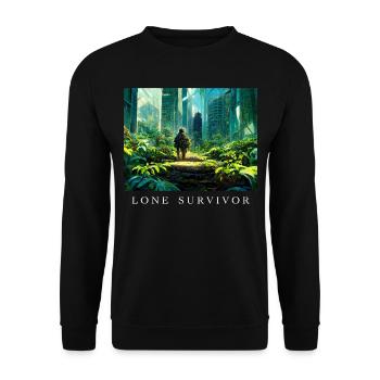 Lone Survivor Einziger Überlebender - Unisex Pullover - Schwarz - Vorne - Alina (178cm) & Michal (187cm)