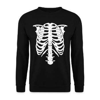 Squelette Costume Coffre Halloween - Sweat-shirt Unisexe - noir - Devant - Alina (178cm) & Michal (187cm)