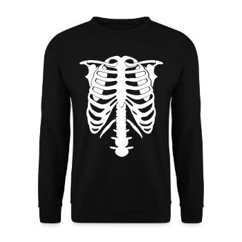 Squelette Costume Coffre Halloween - Sweat-shirt Unisexe - noir - Devant - Alina (178cm) & Michal (187cm)