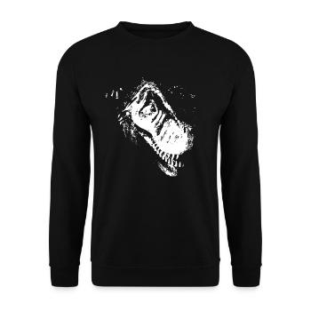 Tyrannosaurus T-Rex Dino Dinosaurier - Unisex Pullover - Schwarz - Vorne - Alina (178cm) & Michal (187cm)