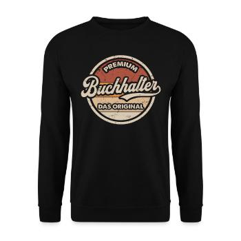 Buchhalter Original Lustig Buchhaltung - Unisex Pullover - Schwarz - Vorne - Alina (178cm) & Michal (187cm)