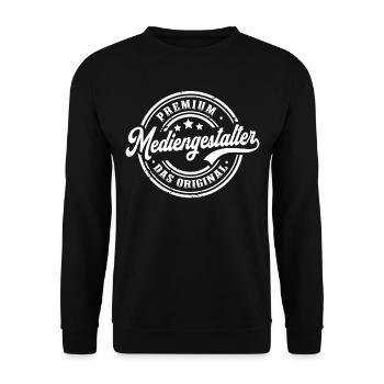 Mediengestalter Original Mediengestaltung - Unisex Pullover - Schwarz - Vorne - Alina (178cm) & Michal (187cm)