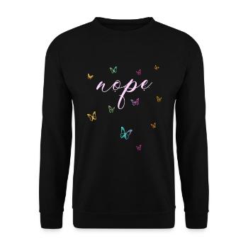 Nope - Just say no! - Unisex Sweatshirt - black - Front - Alina (178cm) & Michal (187cm)