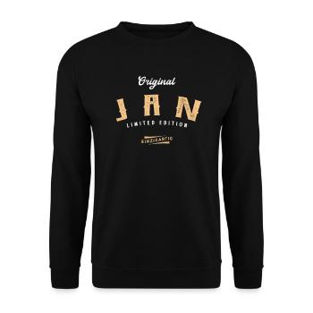 Jan Limited Edition - Unisex Pullover - Schwarz - Vorne - Alina (178cm) & Michal (187cm)