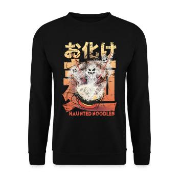 Bol de Ramen vintage aux nouilles hantées, Horreur - Sweat-shirt Unisexe - noir - Devant - Alina (178cm) & Michal (187cm)