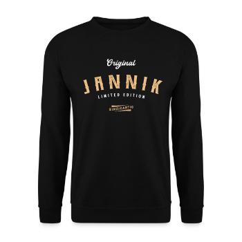 Jannik Limited Edition - Unisex Pullover - Schwarz - Vorne - Alina (178cm) & Michal (187cm)