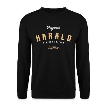 Harald Limited Edition - Unisex Pullover - Schwarz - Vorne - Alina (178cm) & Michal (187cm)