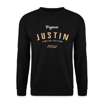 Justin Limited Edition - Unisex Pullover - Schwarz - Vorne - Alina (178cm) & Michal (187cm)