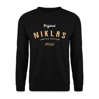 Niklas Limited Edition - Unisex Pullover - Schwarz - Vorne - Alina (178cm) & Michal (187cm)
