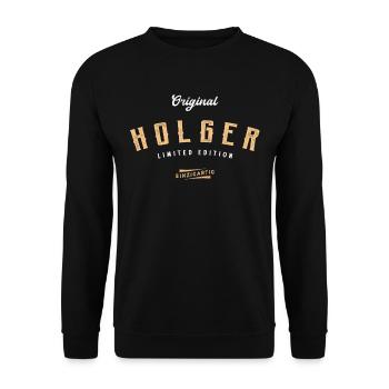 Holger Limited Edition - Unisex Pullover - Schwarz - Vorne - Alina (178cm) & Michal (187cm)