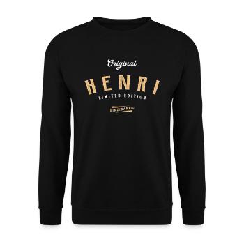 Henri Limited Edition - Unisex Pullover - Schwarz - Vorne - Alina (178cm) & Michal (187cm)