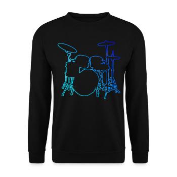 Drum Kit Men's Percussionist Drums - Unisex Sweatshirt - black - Front - Alina (178cm) & Michal (187cm)