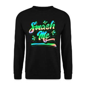 Smash Me | Jugendwort 2022 - Unisex Pullover - Schwarz - Vorne - Alina (178cm) & Michal (187cm)