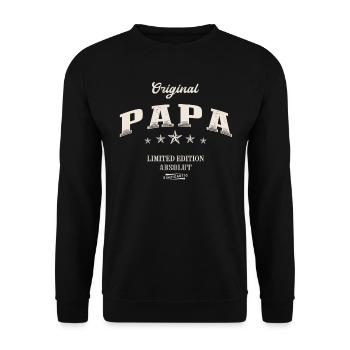 Papa Limited Edition Vatertag Vater - Unisex Pullover - Schwarz - Vorne - Alina (178cm) & Michal (187cm)