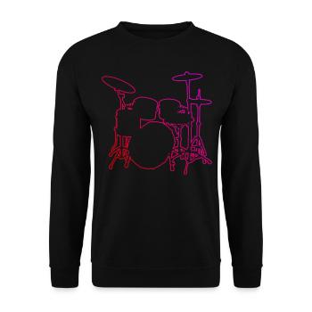 Drums Drummer Drumming Drum Kit - Unisex Sweatshirt - black - Front - Alina (178cm) & Michal (187cm)