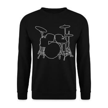 Femmes Hommes Batteur Batteur Batterie - Sweat-shirt Unisexe - noir - Devant - Alina (178cm) & Michal (187cm)