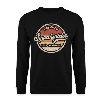 Squash Original Lustiges Squashspieler - Unisex Pullover - Schwarz - Vorne - Alina (178cm) & Michal (187cm)