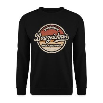 Bauzeichner Original - Unisex Pullover - Schwarz - Vorne - Alina (178cm) & Michal (187cm)