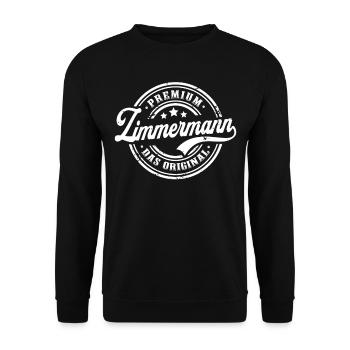 Zimmermann Original Lustiges Zimmerer - Unisex Pullover - Schwarz - Vorne - Alina (178cm) & Michal (187cm)