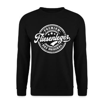 Fliesenleger Das Original Fliesenlegen - Unisex Pullover - Schwarz - Vorne - Alina (178cm) & Michal (187cm)