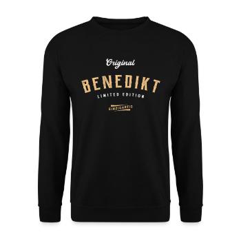 Benedikt Limited Edition - Unisex Pullover - Schwarz - Vorne - Alina (178cm) & Michal (187cm)
