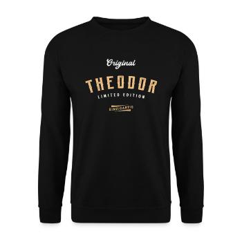 Theodor Limited Edition - Unisex Pullover - Schwarz - Vorne - Alina (178cm) & Michal (187cm)